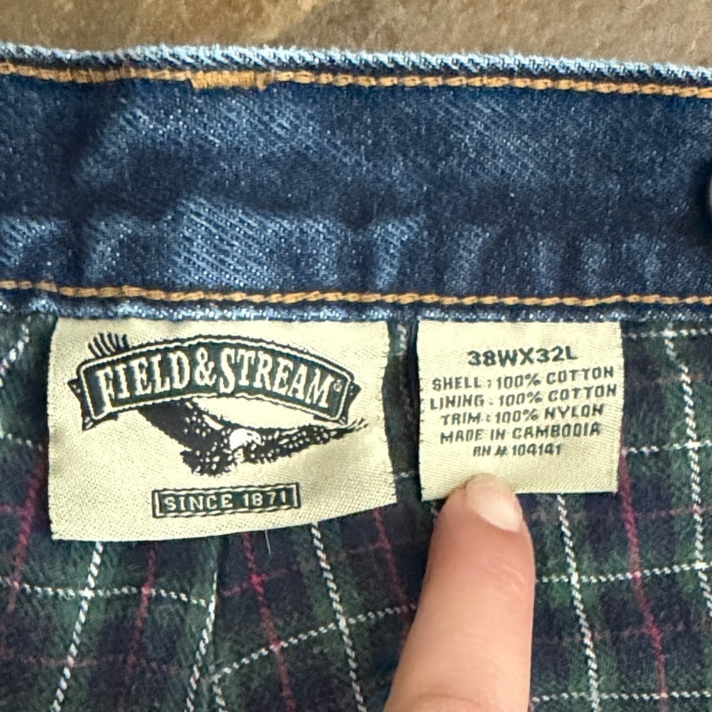 Field & Stream Flannel Lined Reinforced Jeans - Picture 2 of 4